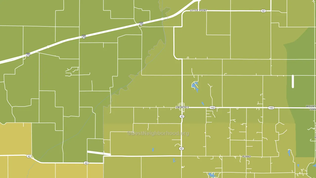 Eminence, IN block-group voter-turnout map