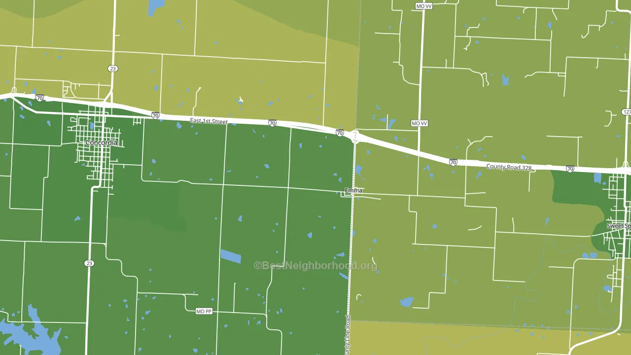 Emma, MO block-group voter-turnout map