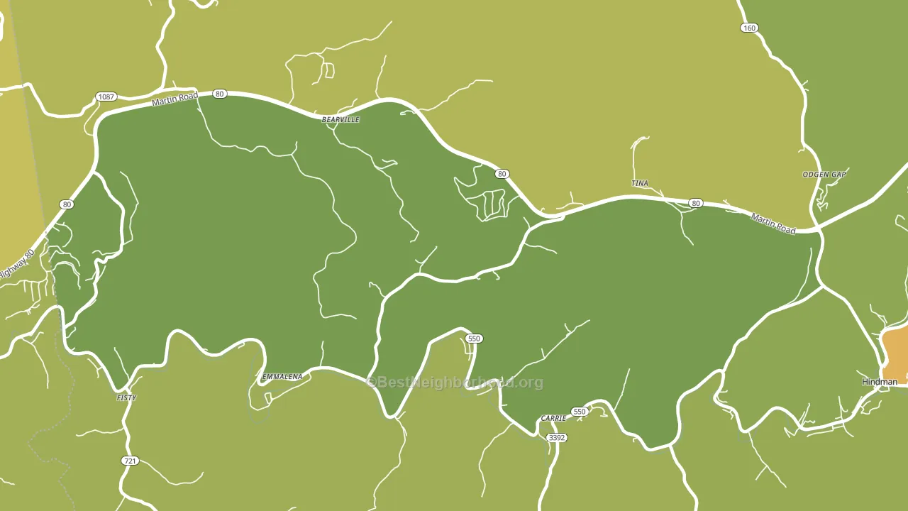 Emmalena, KY block-group voter-turnout map