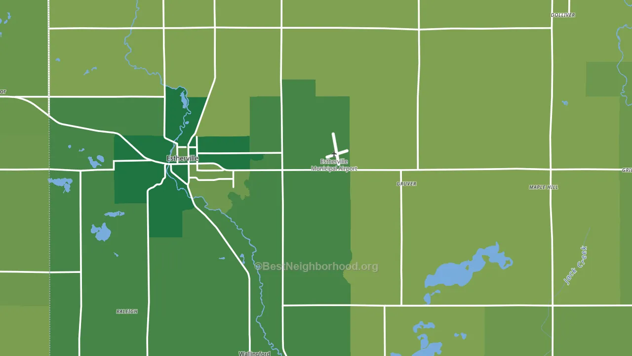 Emmet County, IA block-group voter-turnout map