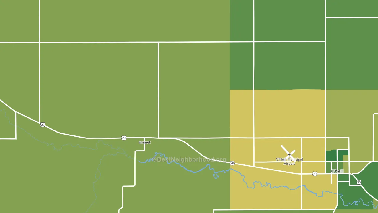 Emmet, NE block-group voter-turnout map