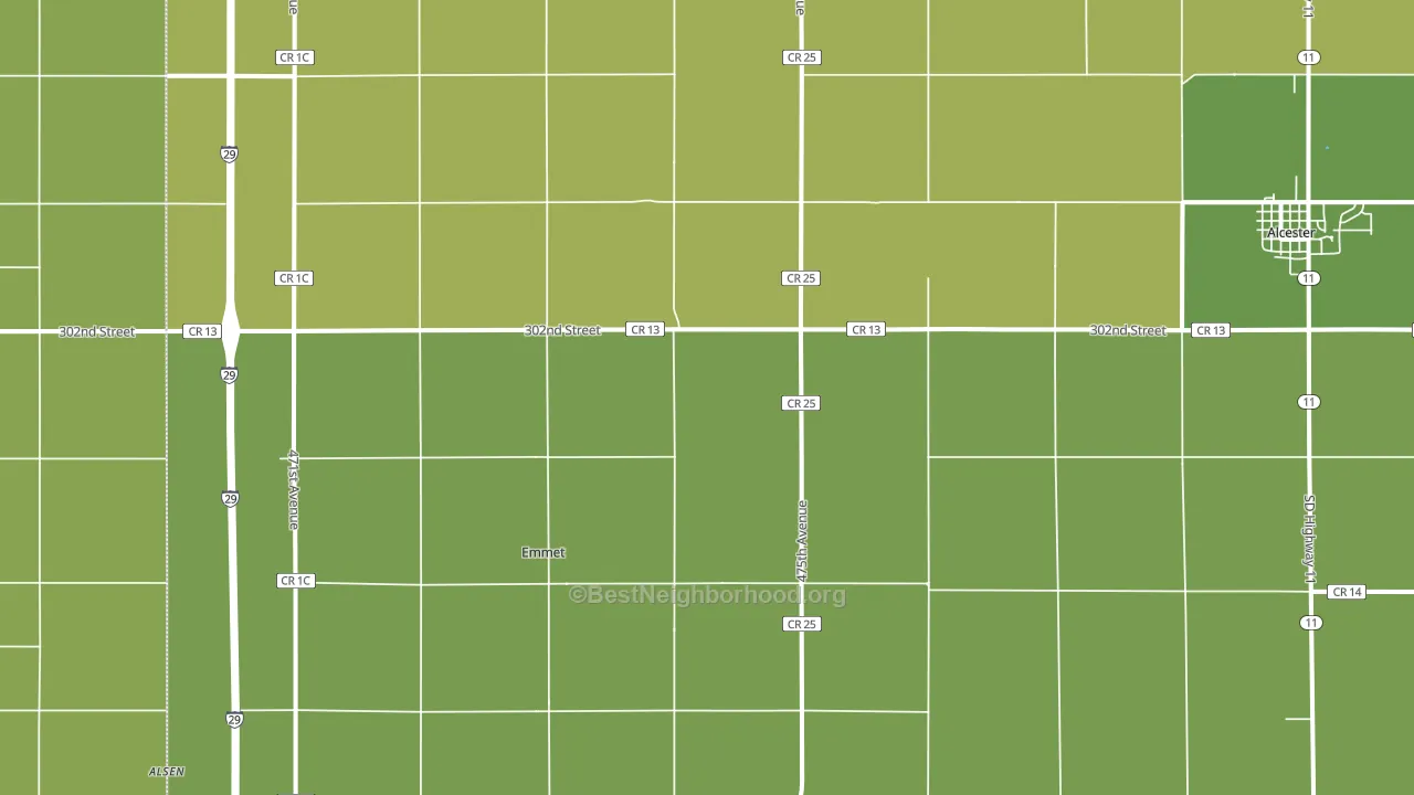 Emmet, SD block-group voter-turnout map