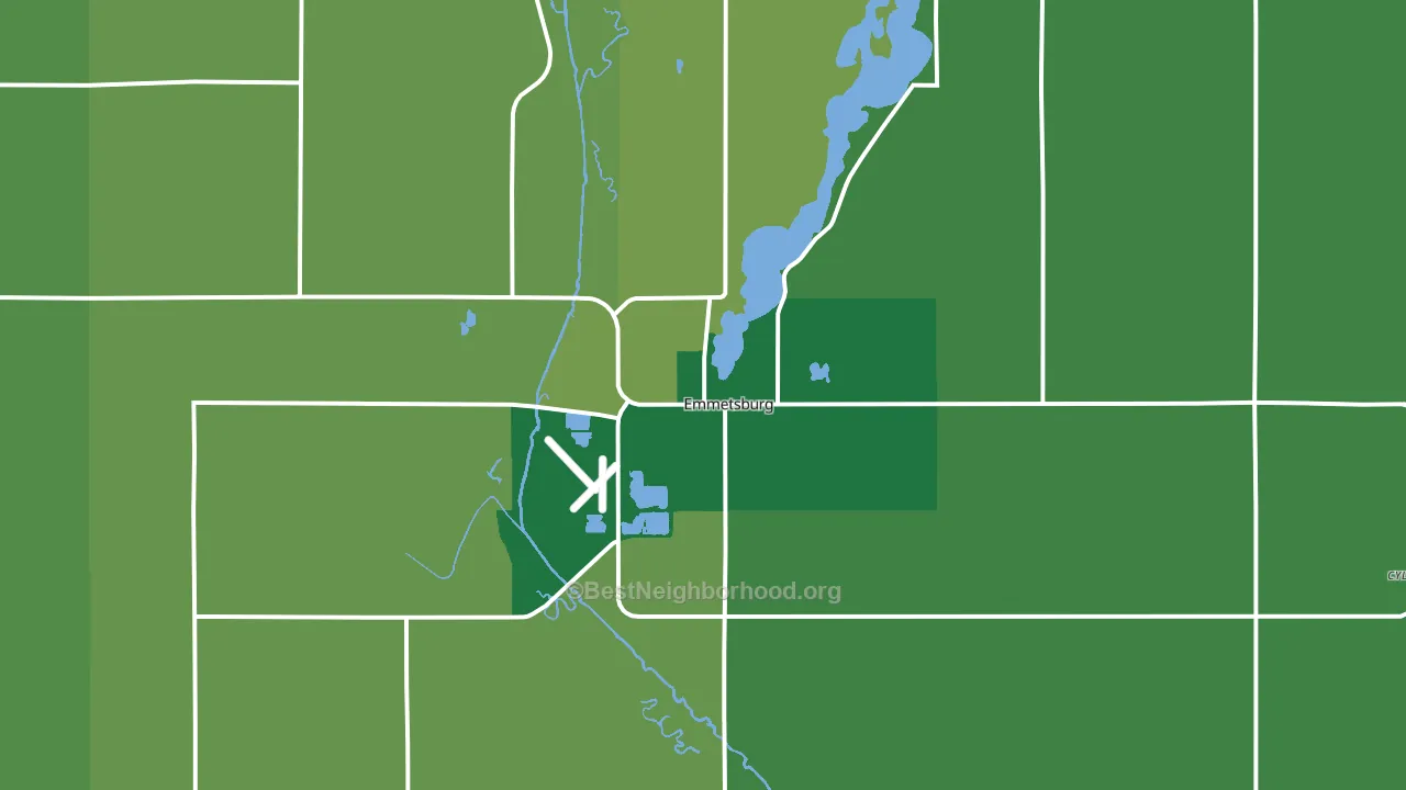 Emmetsburg, IA block-group voter-turnout map