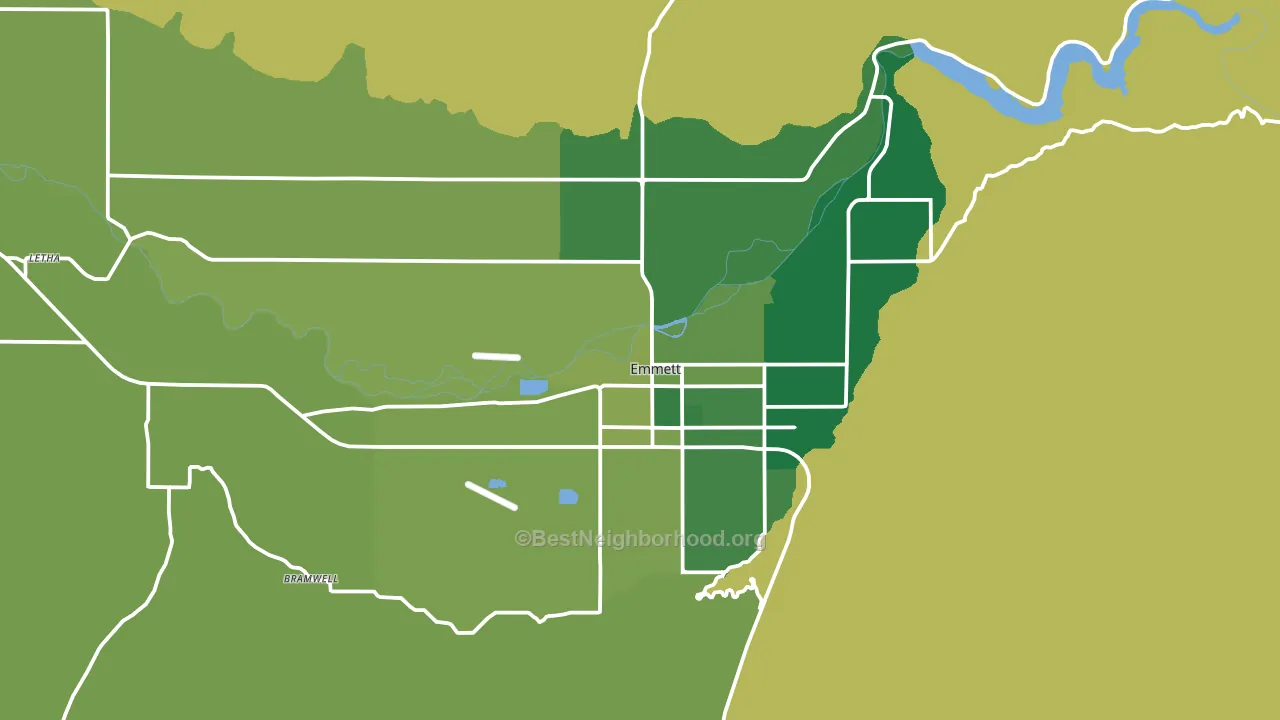Emmett, ID block-group voter-turnout map