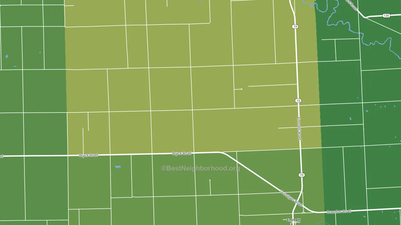 Emmett, MI block-group voter-turnout map