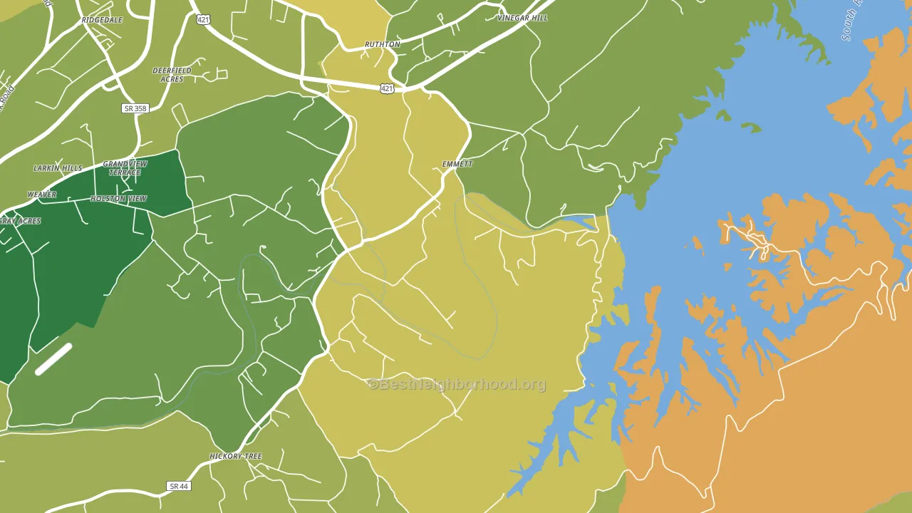 Emmett, TN block-group voter-turnout map