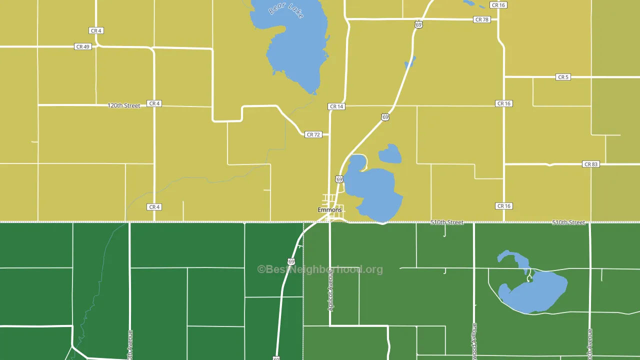 Emmons, MN block-group voter-turnout map