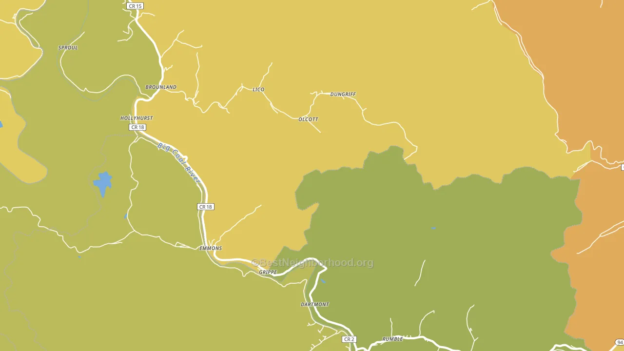 Emmons, WV block-group voter-turnout map