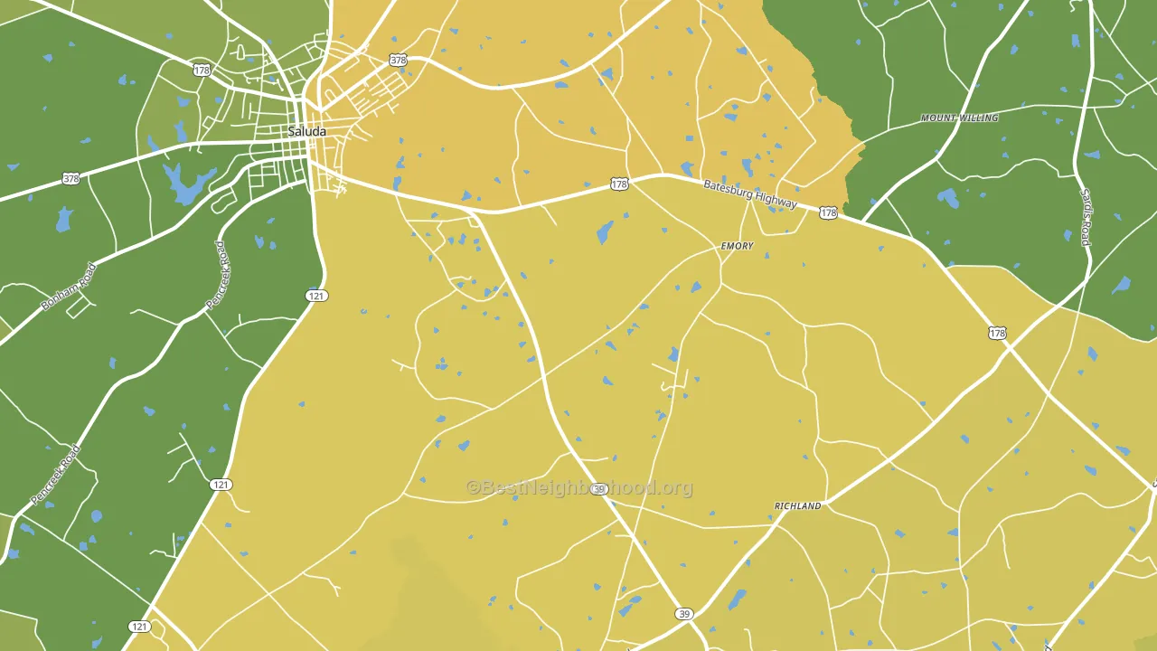 Emory, SC block-group voter-turnout map