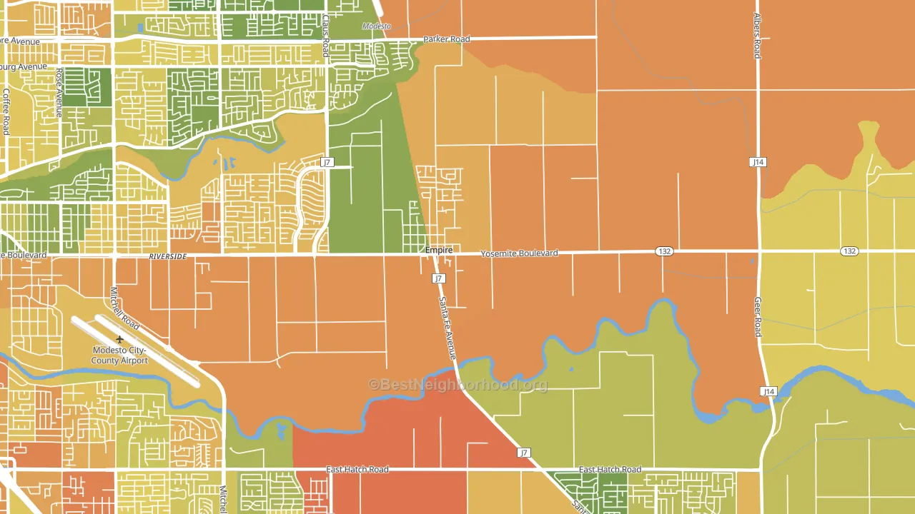 Empire, CA block-group voter-turnout map