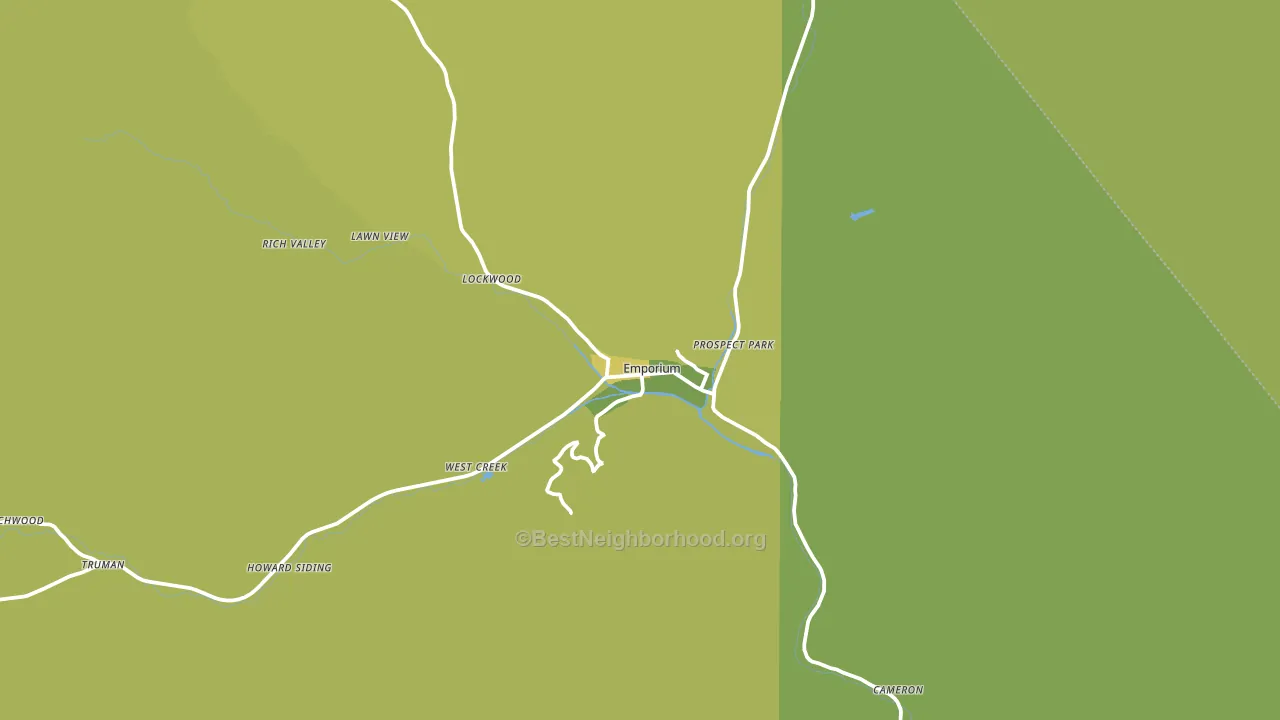 Emporium, PA block-group voter-turnout map