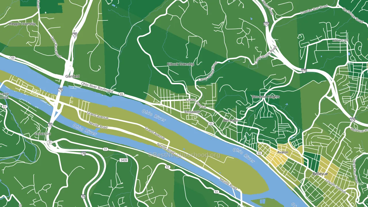 Emsworth, PA block-group voter-turnout map