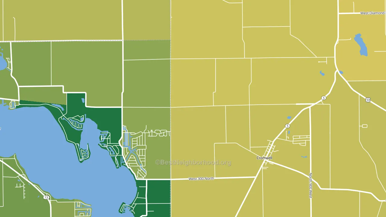 Enchanted Hills, IN block-group voter-turnout map