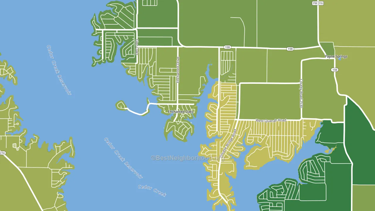 Enchanted Oaks, TX block-group voter-turnout map