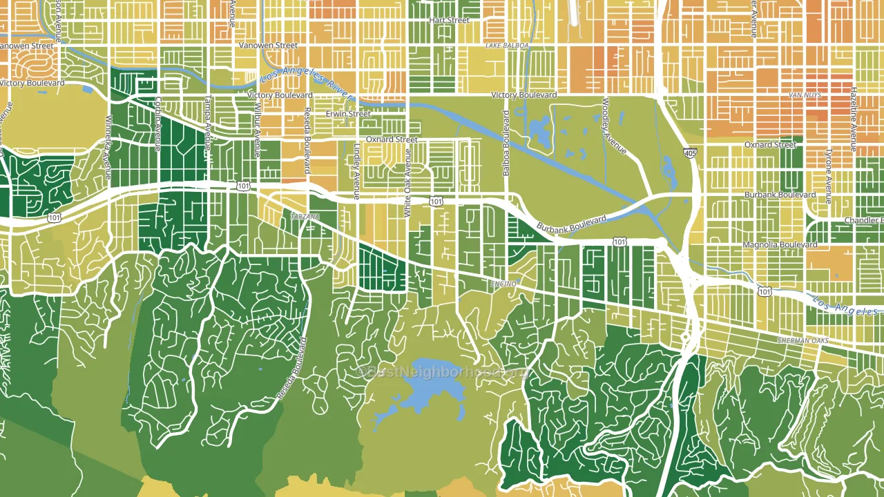 Encino, CA block-group voter-turnout map