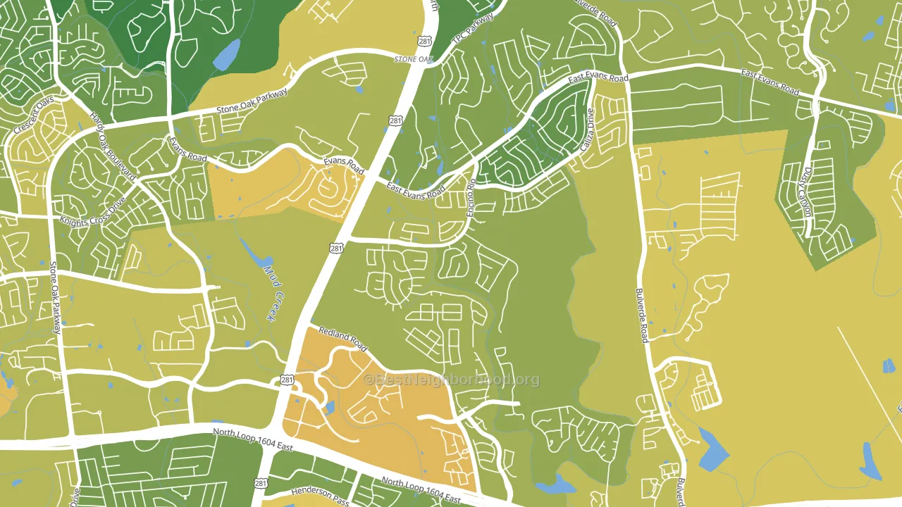 Encino Park, San Antonio, TX block-group voter-turnout map