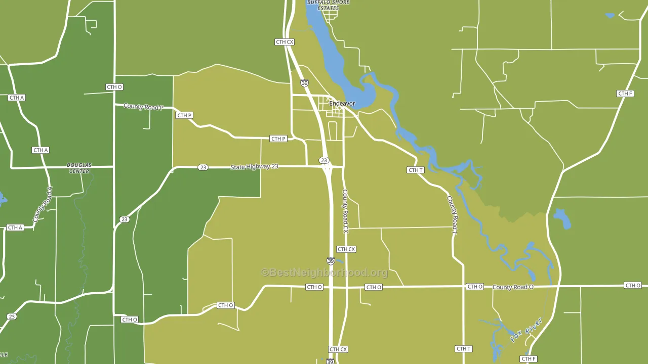 Endeavor, WI block-group voter-turnout map