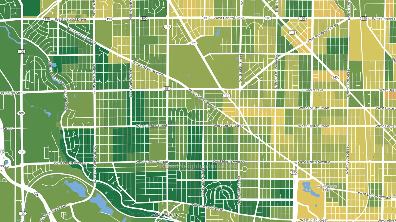 Enderis Park, Milwaukee, WI block-group voter-turnout map