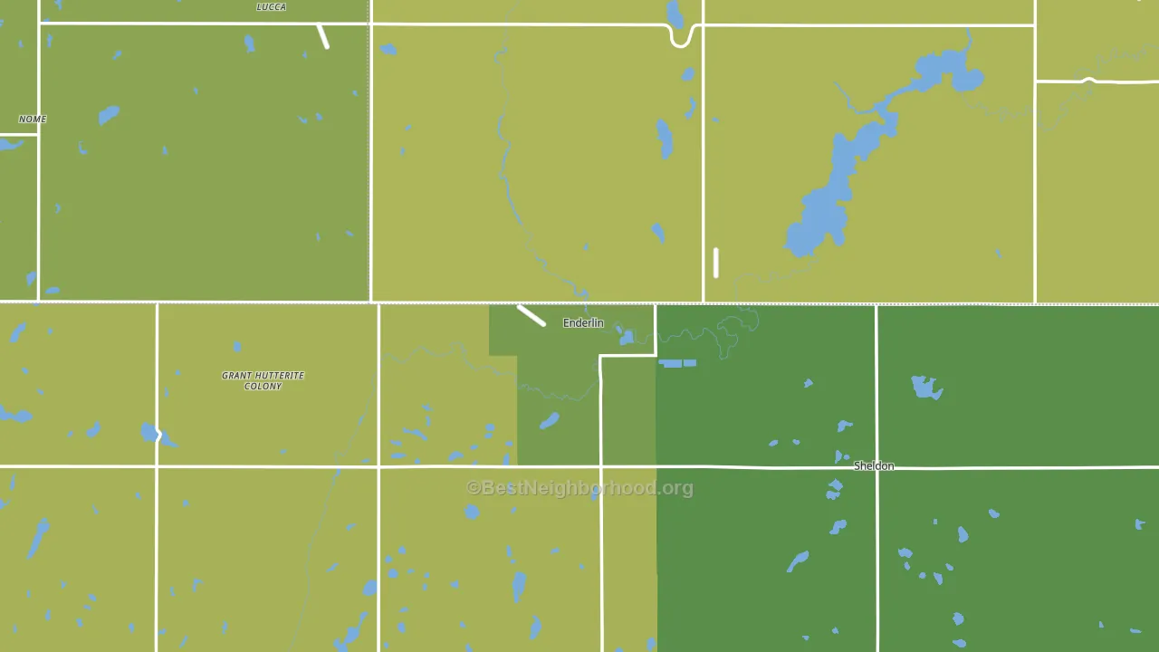 Enderlin, ND block-group voter-turnout map