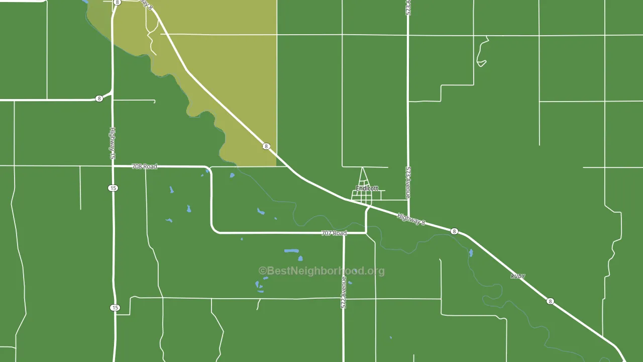 Endicott, NE block-group voter-turnout map