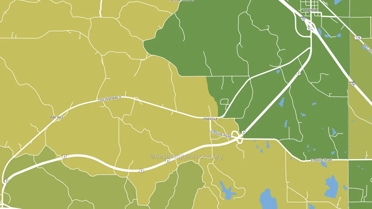 Endville, MS block-group voter-turnout map