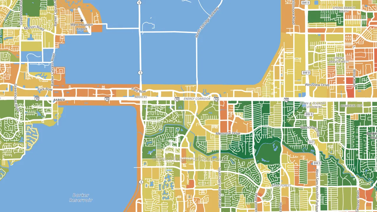 Energy Corridor, Houston, TX block-group voter-turnout map