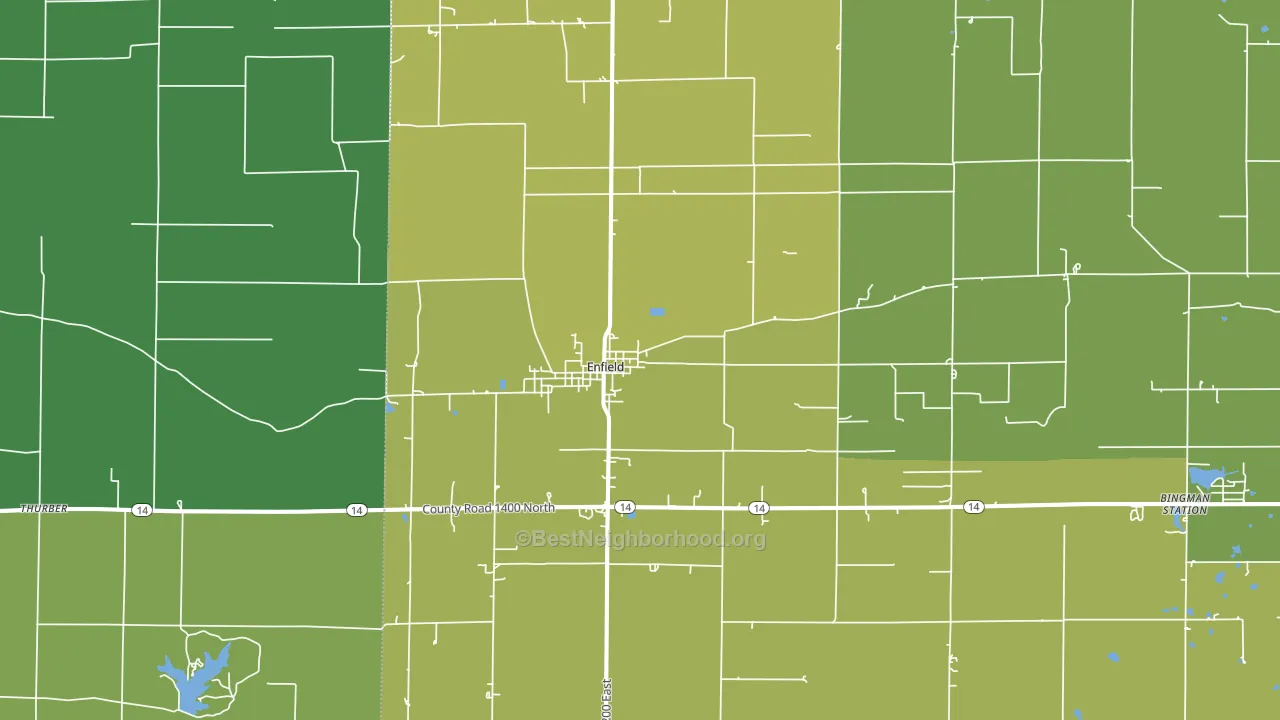 Enfield, IL block-group voter-turnout map