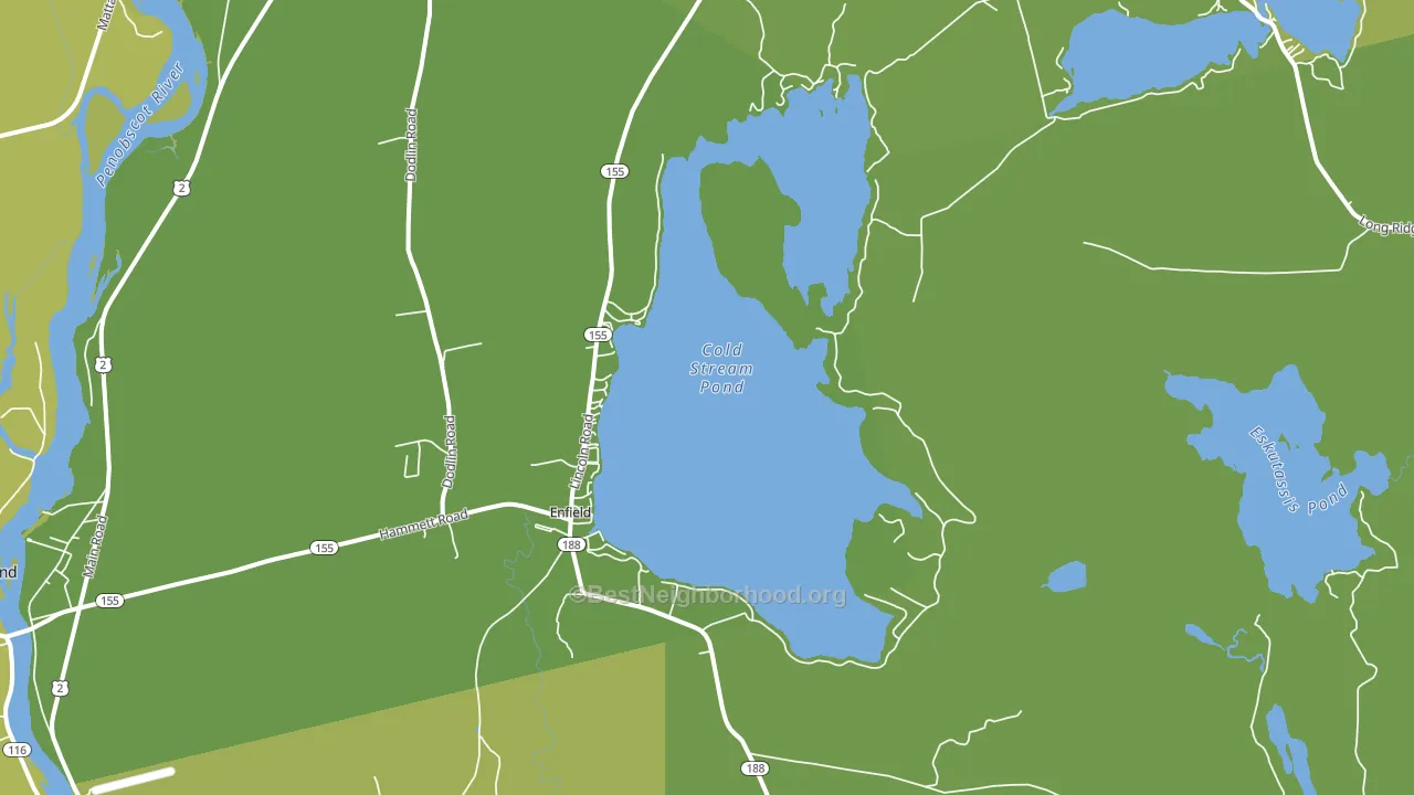 Enfield, ME block-group voter-turnout map