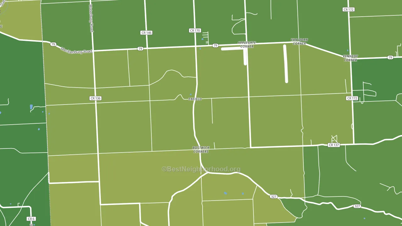 Enfield, NY block-group voter-turnout map