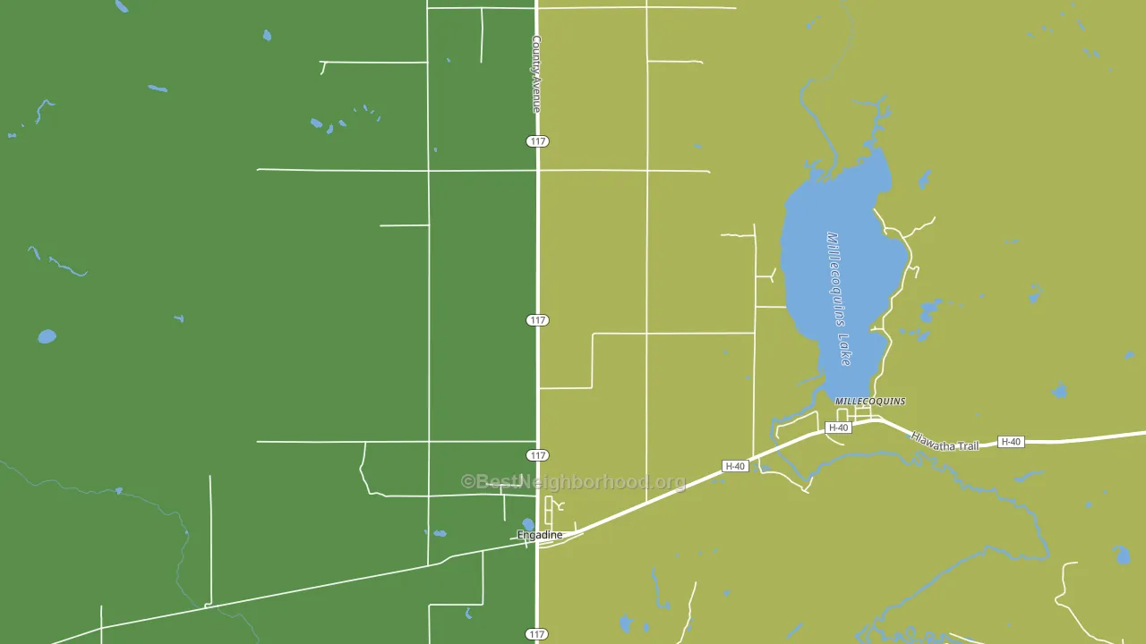 Engadine, MI block-group voter-turnout map