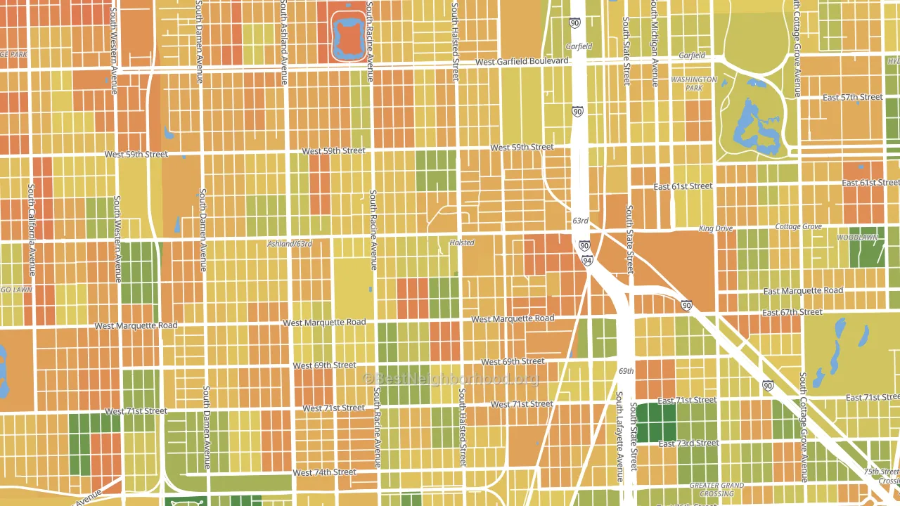 Englewood, Chicago, IL block-group voter-turnout map