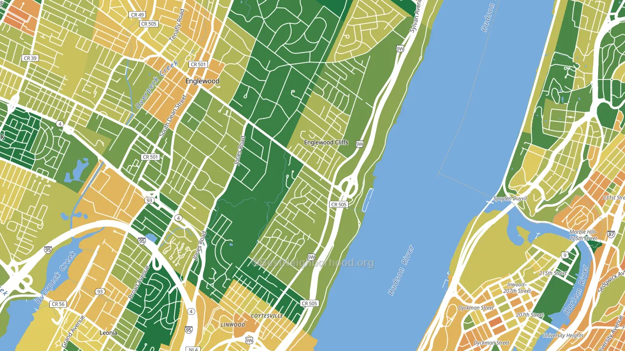 Englewood Cliffs, NJ block-group voter-turnout map