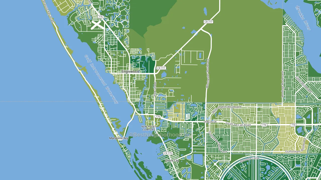 Englewood, FL block-group voter-turnout map