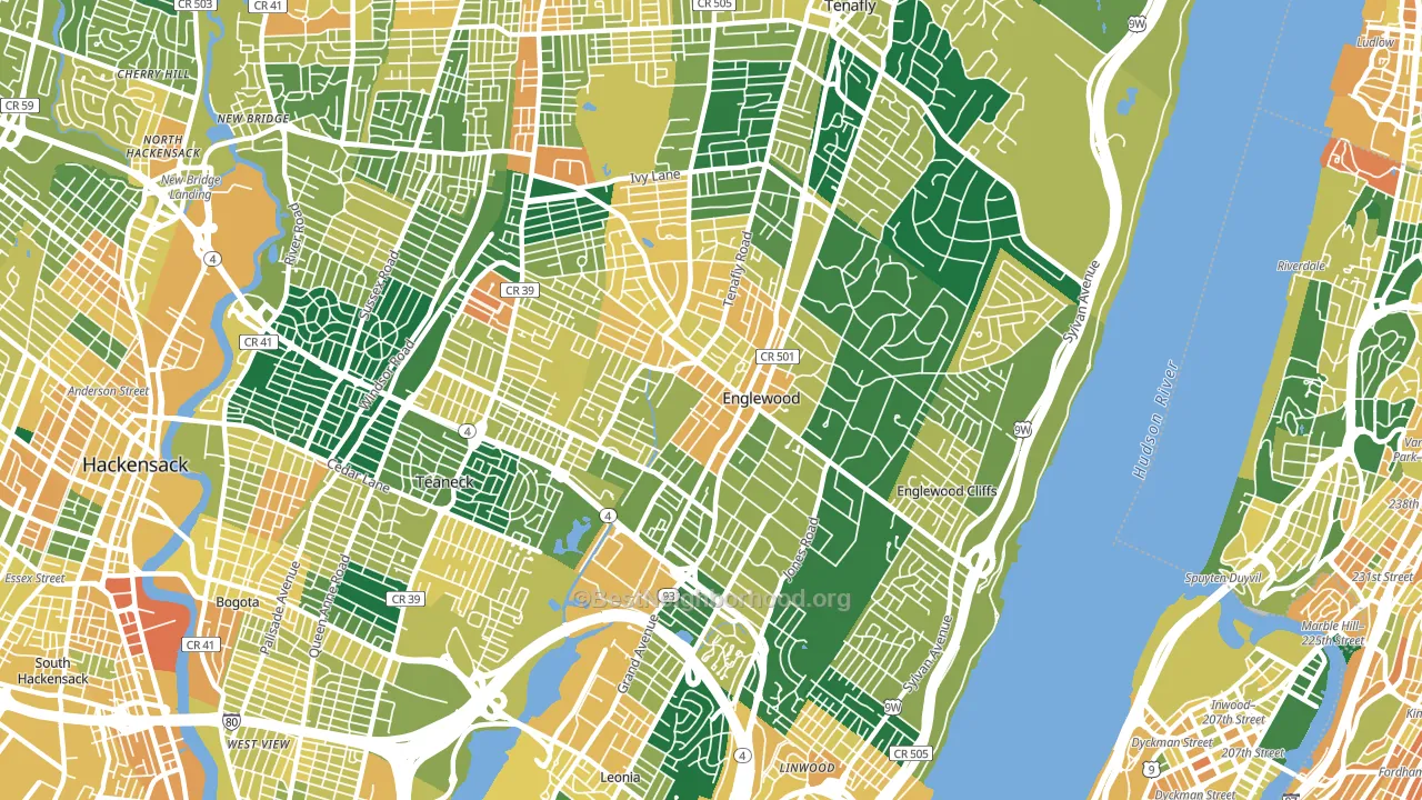 Englewood, NJ block-group voter-turnout map
