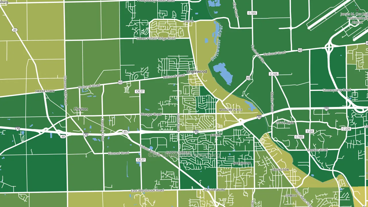Englewood, OH block-group voter-turnout map