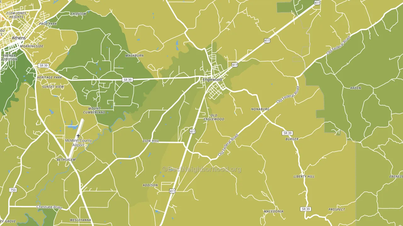 Englewood, TN block-group voter-turnout map