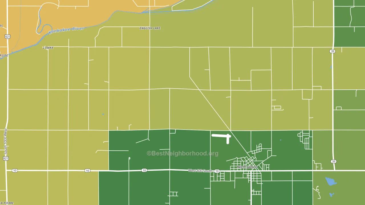 English Lake, IN block-group voter-turnout map
