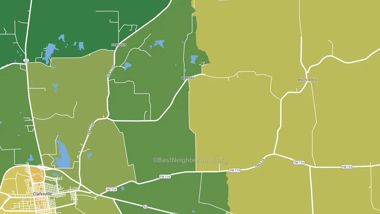 English, TX block-group voter-turnout map