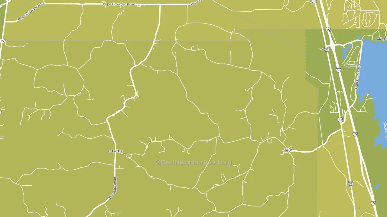 Enid, MS block-group voter-turnout map