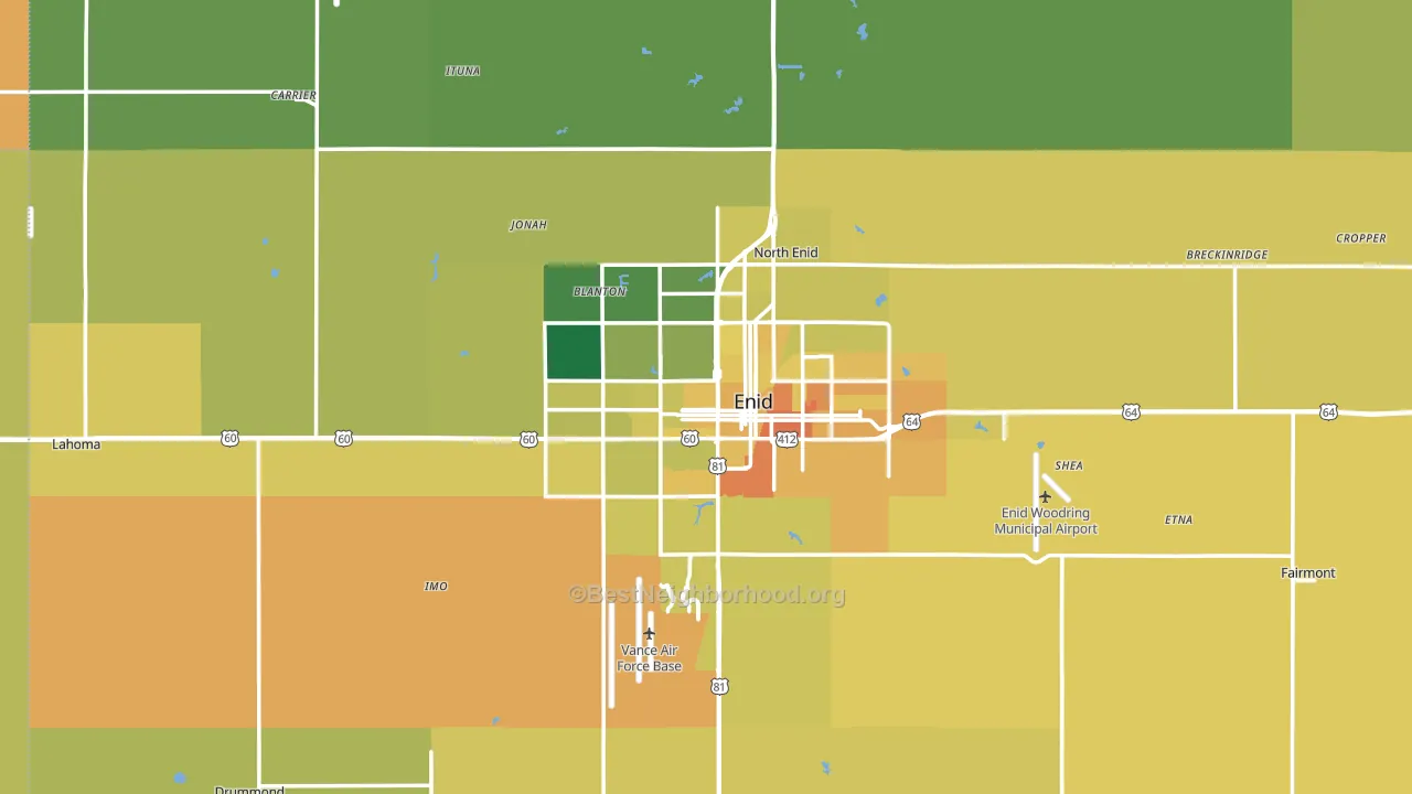 Enid, OK block-group voter-turnout map
