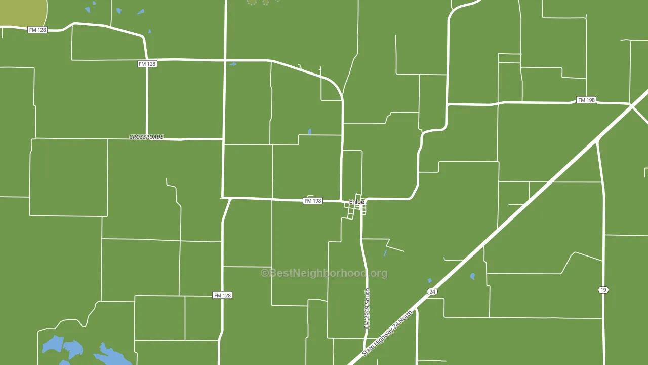 Enloe, TX block-group voter-turnout map