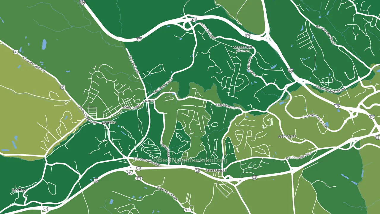 Enlow, PA block-group voter-turnout map