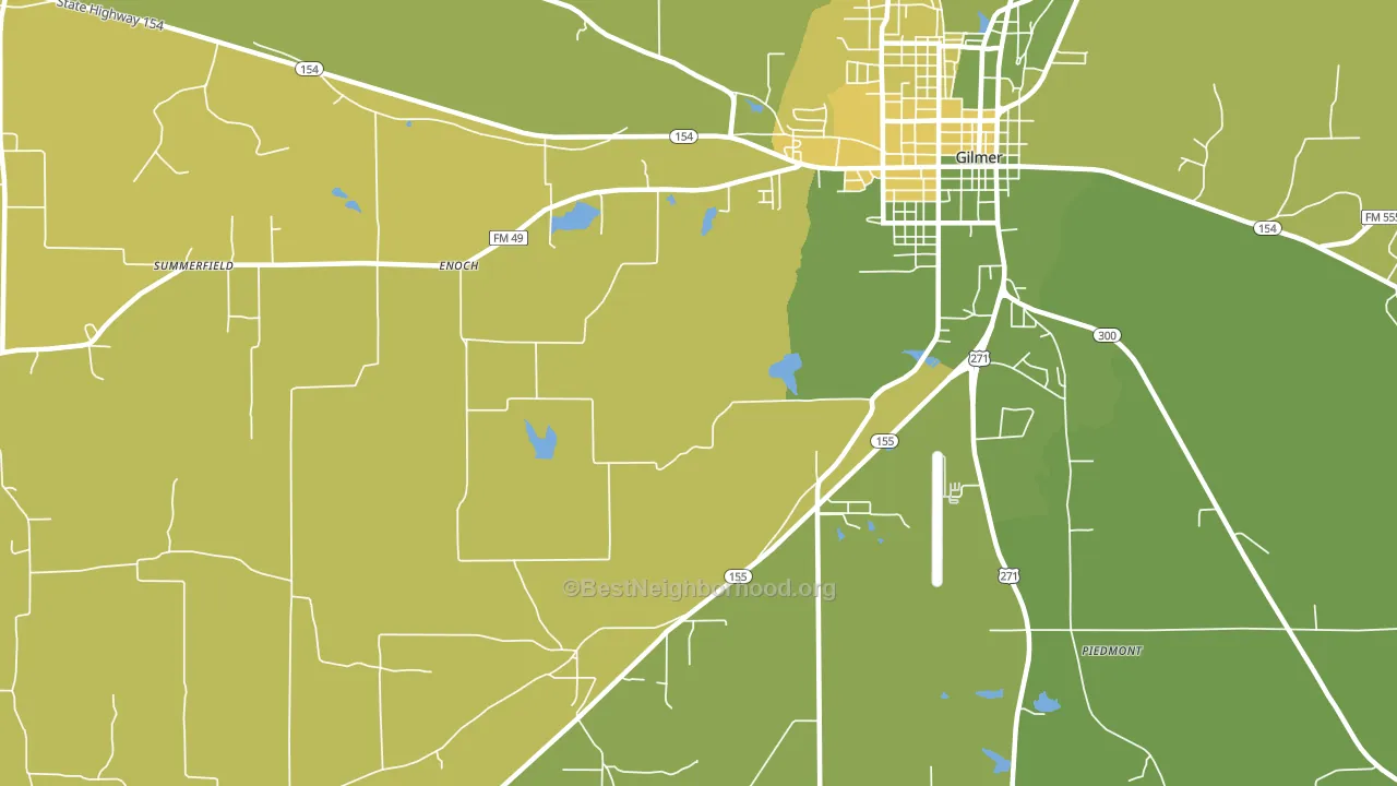Enoch, TX block-group voter-turnout map