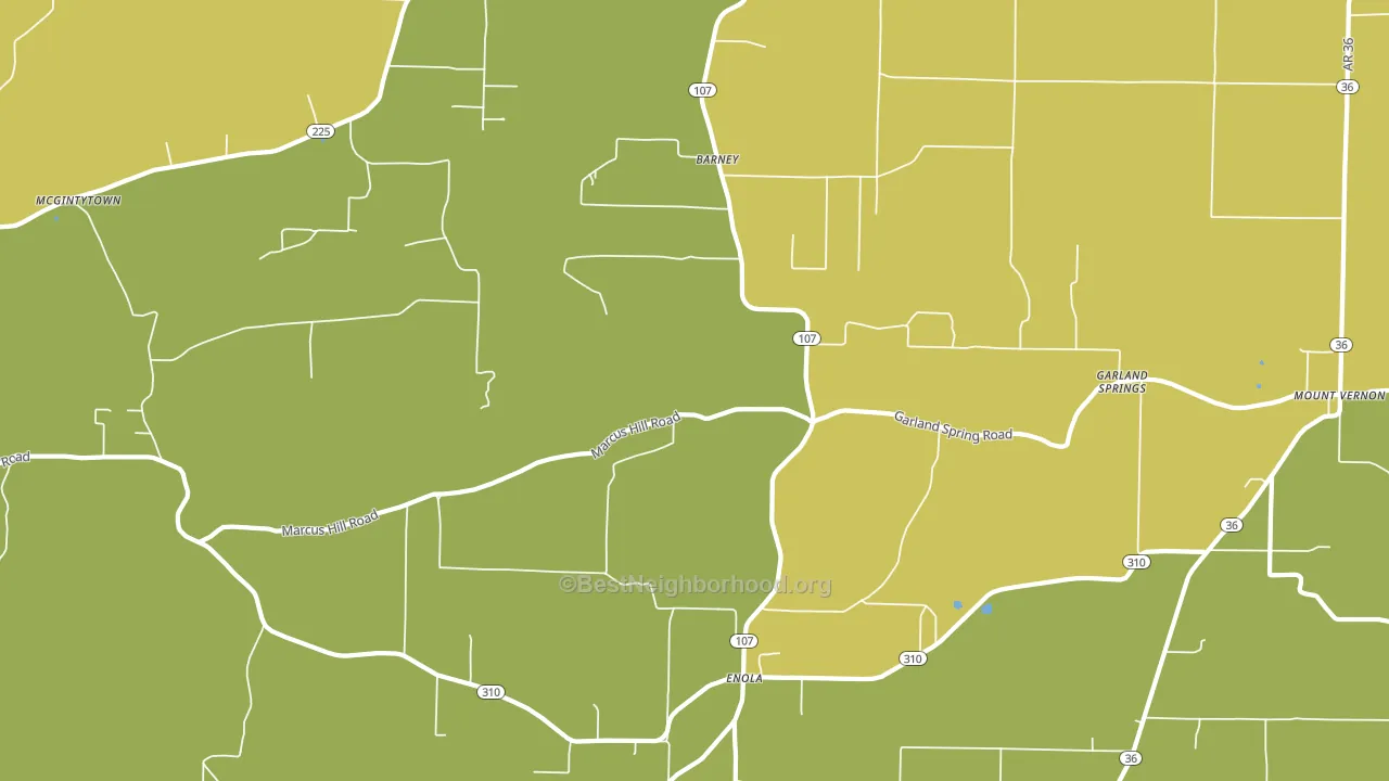 Enola, AR block-group voter-turnout map