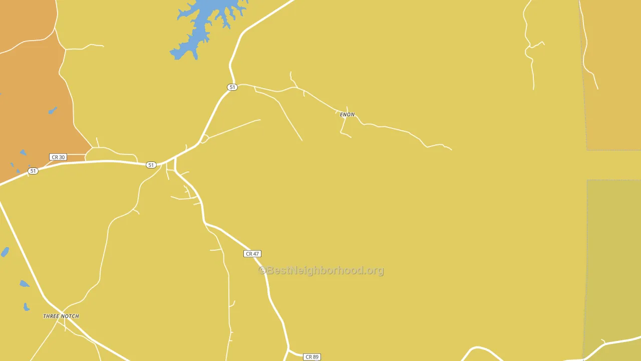 Enon, AL block-group voter-turnout map