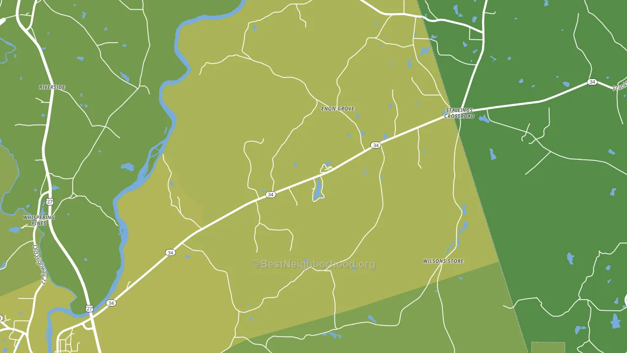Enon Grove, GA block-group voter-turnout map