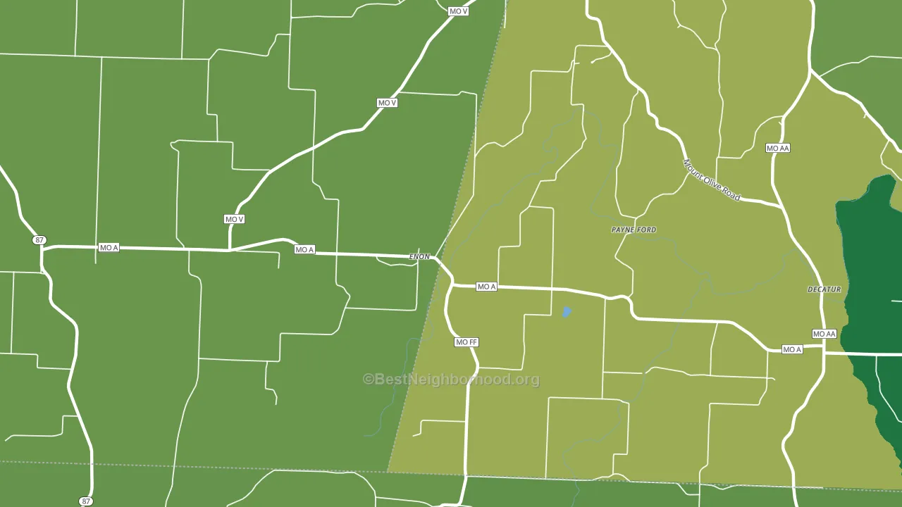 Enon, MO block-group voter-turnout map