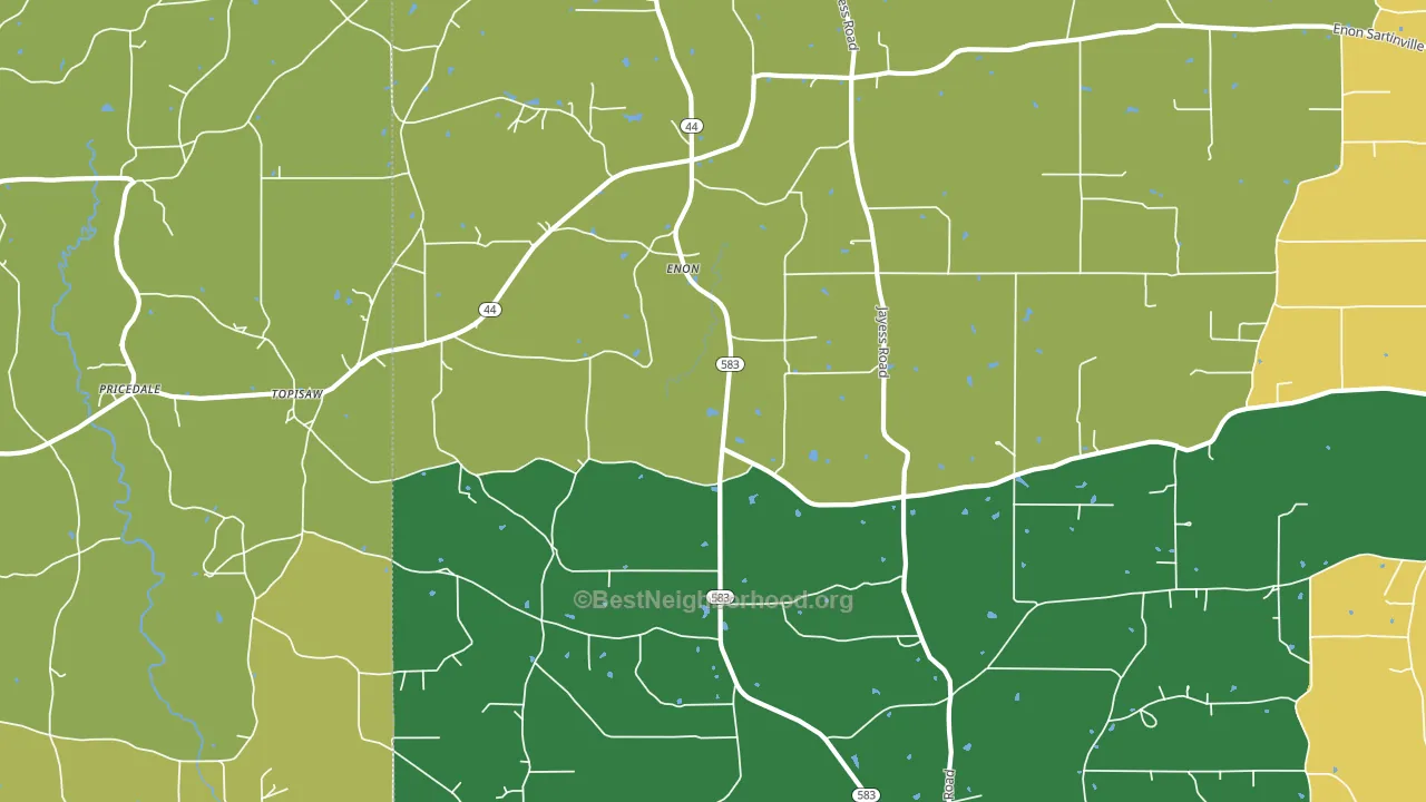 Enon, MS block-group voter-turnout map