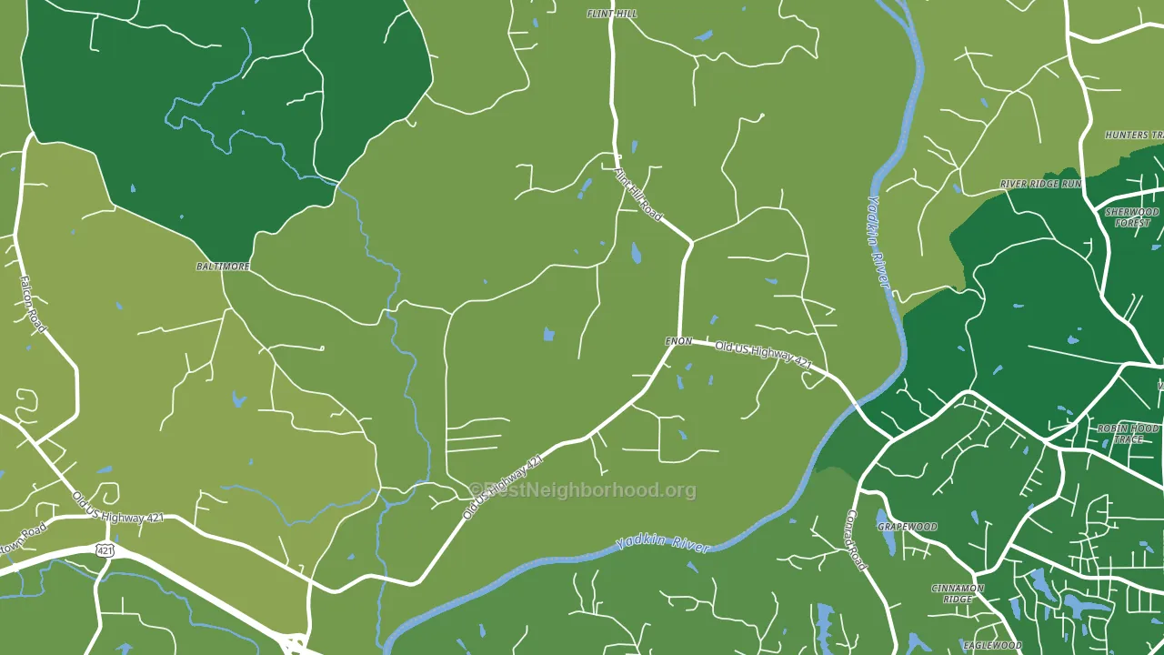 Enon, NC block-group voter-turnout map