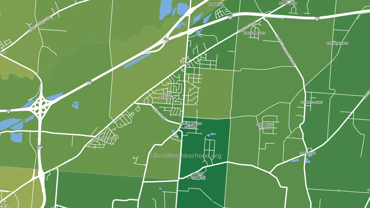 Enon, OH block-group voter-turnout map